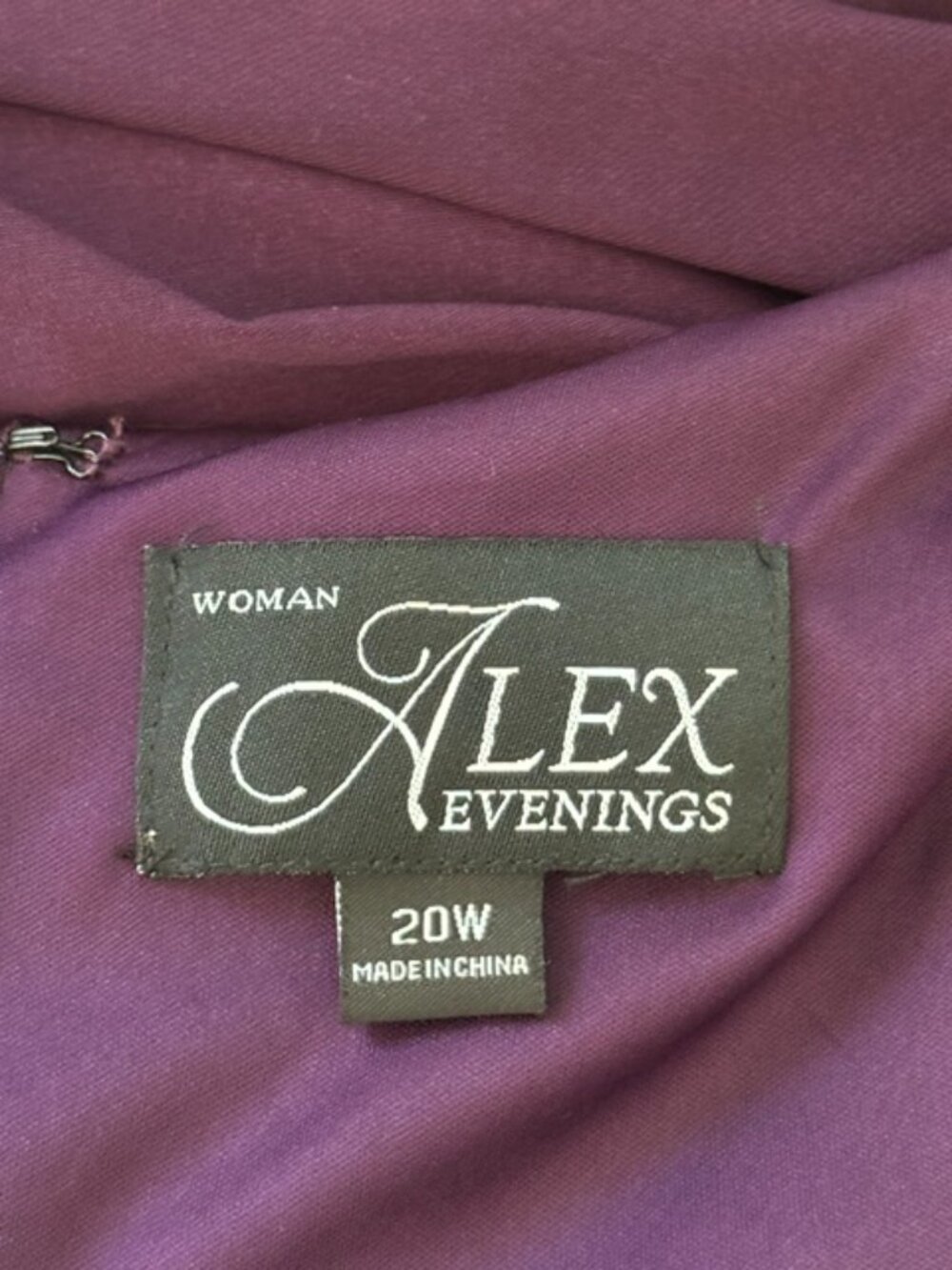 Alex Evenings Celeste Matte Jersey Cowl-Neck A-Line Gown Eggplant Plus 20W EUC - Picture 10 of 11